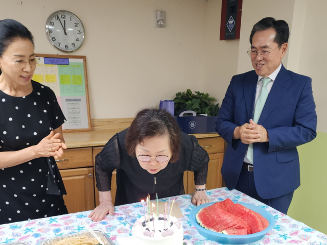 2025.07.27 정금춘 권사 생신 축하 & 허웅/허지인 가정 환송